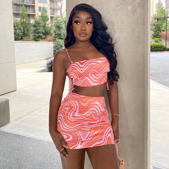 Orange swirl set - Picture 3 of 3